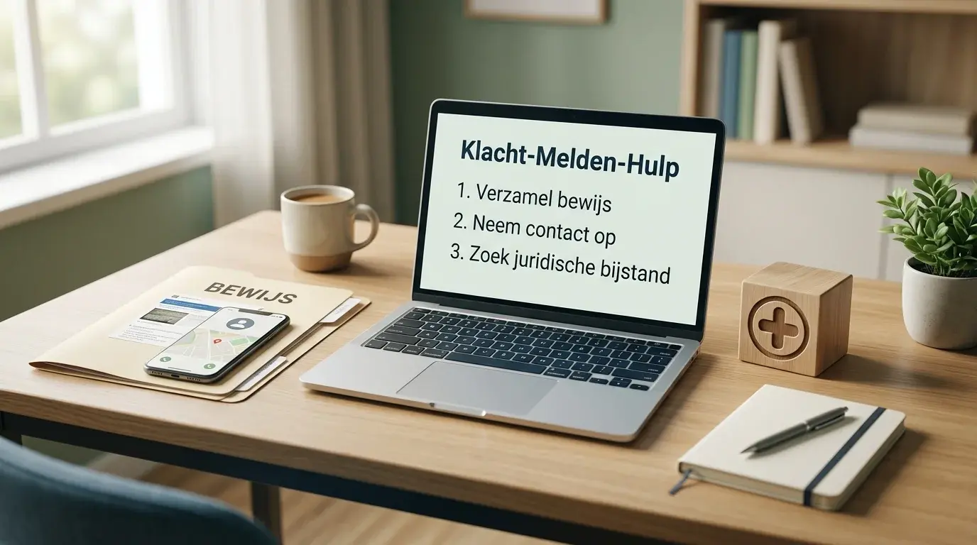 Overzichtelijke map met bewijs, klachtstappen en hulpopties bij gokproblemen
